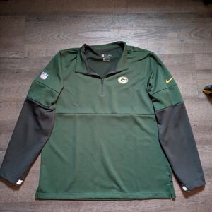 Nike Green Bay Packers Green Quarter-Zip Pullover Jacket